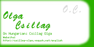 olga csillag business card